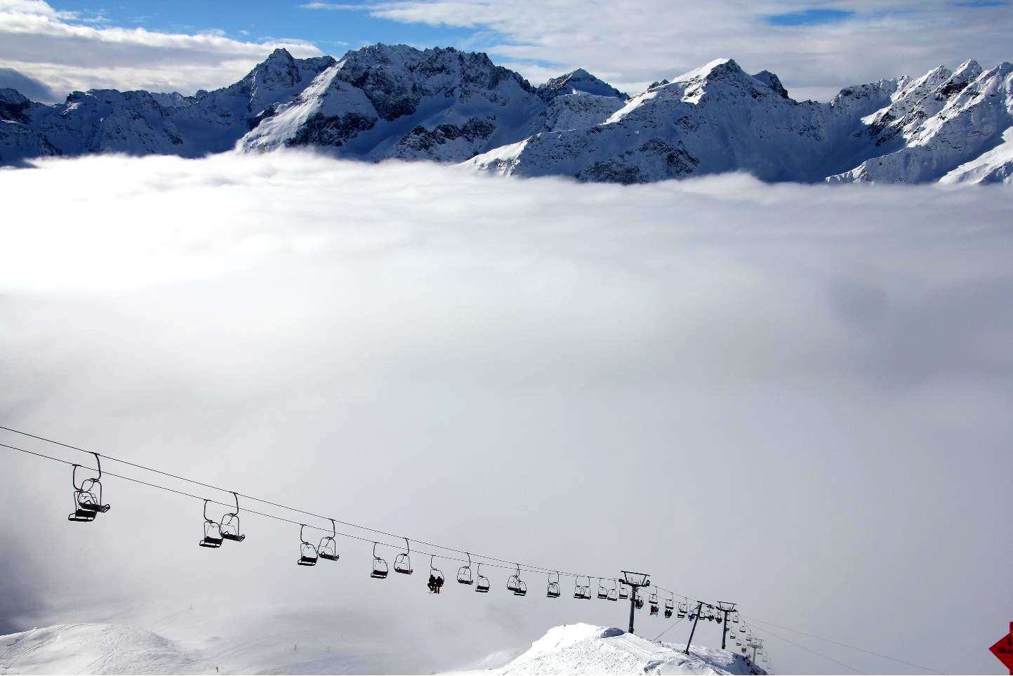 Chairlift above the clouds © JonoVernon-Powell